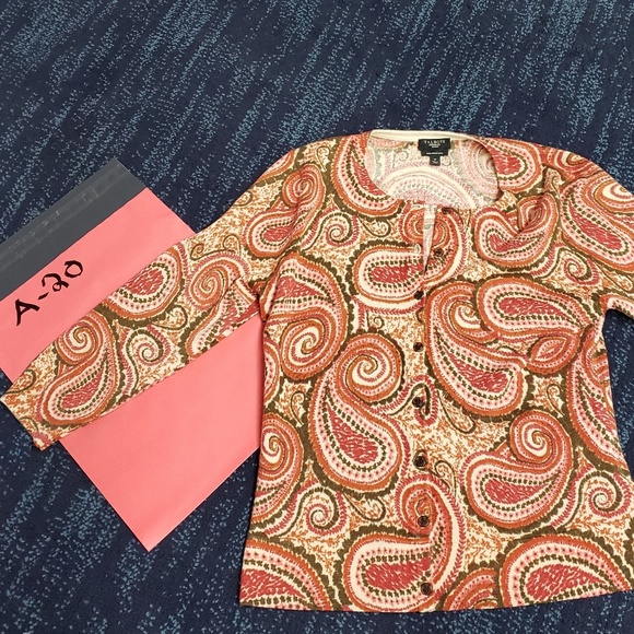 Talbots Sweaters - Talbots Petites merino wool paisley cardigan